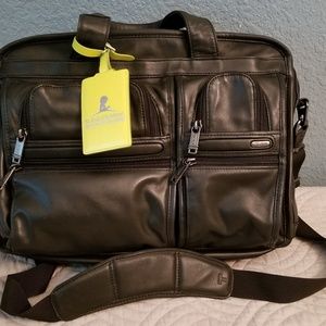 Tumi T-Pass Expandable Alpha Leather Briefcase